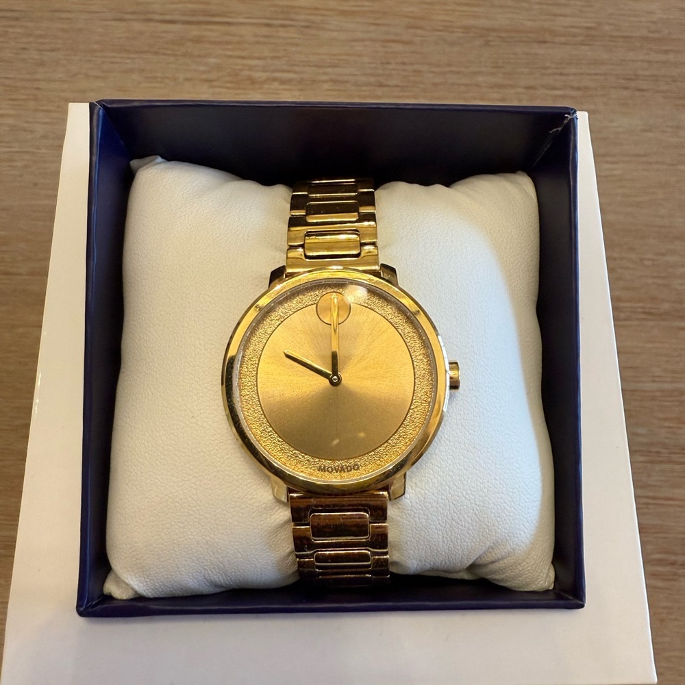 Movado Gold Watch with Bracelet Strap